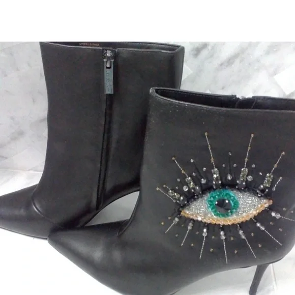 NEW Kurt Geiger Belgravia Eye Boot Black Leather Size 40.5, FITS SIZE 9.5 - Picture 5 of 6